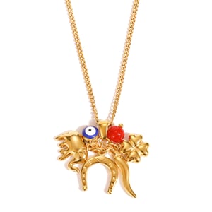 1 Piece Dazzling Devil's Eye Fish Stainless Steel Gold Color Women's Pendant Necklaces h5