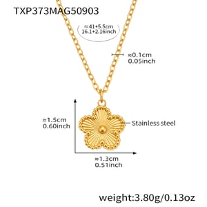 Simple Flower Stainless Steel Gold Color Women's Jewelry Sets h5