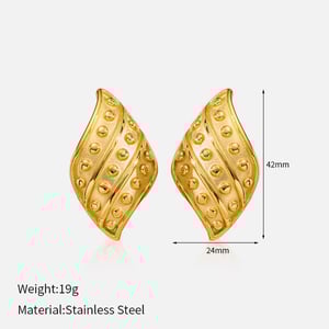 1 Pair Irregular Shape Stainless Steel Gold Color Stud Earrings h5