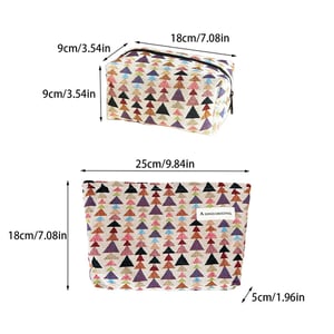 1 Piece Simple Series Retro Plaid Mixed Color Polyester Women's Makeup Bags h5 Picture6