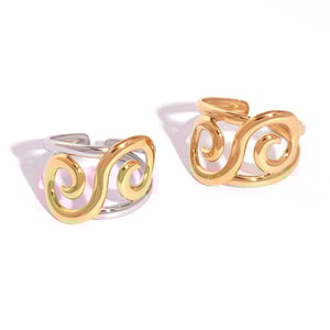 1 Piece Simple Casual Irregular Shape Infinity Stainless Steel Gold Color Women's Statement Rings h5 Picture5