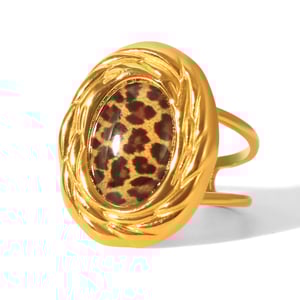 1 Pair Leopard Print Stainless Steel Gold Color Stud Earrings h5