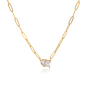 1 Piece Luxurious Irregular Shape Stainless Steel Zircon Women's Pendant Necklaces h5 
