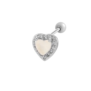 1 Stück Herz Kupfer Gold Farbe Zirkon Piercing Ohrring h5 