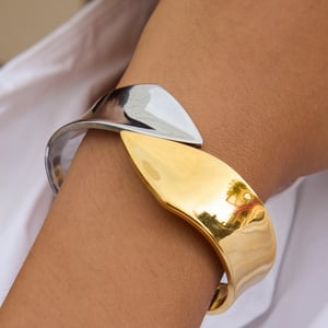 1 Piece Mixed Gold&Silver Colors Stainless Steel Women's Bangles h5 Picture3