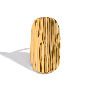1 Stück Statement-Ring aus Edelstahl mit unregelmäßiger Form und Faden in Goldfarbe h5 Bild5