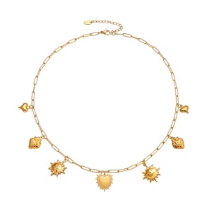 1 Piece Classic Heart&Sun Stainless Steel Gold Color Women's Pendant Necklaces h5 Picture5