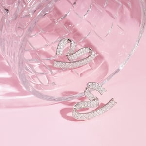 1 Pair Festive Series Sweet Heart Copper Stud Earrings h5 Picture3