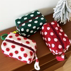 1 Piece Romantic Series Cute Polka Dots Plush Women's Makeup Bags h5 Picture3