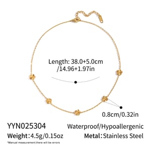 1 Piece Romantic Flower Stainless Steel Gold Color Pendant Necklace h5 