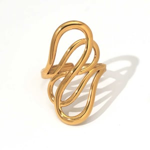 1 Piece Simple Irregular Shape Lines Stainless Steel Women's  Statement Rings h5