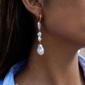 1 Pair Elegant Droplet Stainless Steel Gold Color Women's Drop Earrings h5 Picture4