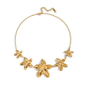 1 Piece Flower Stainless Steel Gold Color Pendant Necklace h5 Picture6