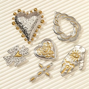 1 Piece Cross Mixed Gold Color And Silver Colors Stainless Steel Women's Pendants h5 Picture5