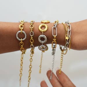 1 Piece  Casual Irregular Shape Circle Stainless Steel Women's Chain Bracelets h5 Picture7