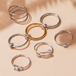 1 Piece Minimalist Circle Stainless Steel Gold Color Zircon Minimalist Rings h5 Picture3