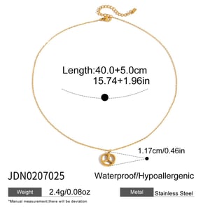 1 Piece Cute Croissant Stainless Steel Gold Color Women's Pendant Necklaces h5 Picture2