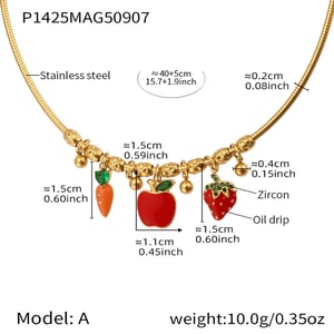 1 Piece Cute Fruit Stainless Steel Gold Color Women's Pendant Necklaces h5