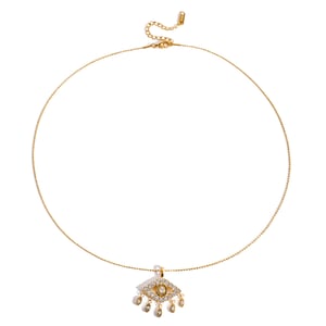 1 Piece Opulent Devil's Eye Stainless Steel Gold Color Zircon Women's Pendant Necklaces h5