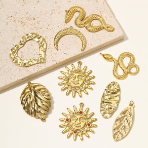 1 Piece Classic Sun Stainless Steel Gold Color Women's Pendants h5 Picture3