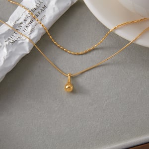 1 Piece Classic Droplet Stainless Steel Gold Color Women's Layered Necklaces h5 Picture5