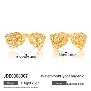 1 Pair Romantic Bow Knot Hollowed-out Stainless Steel Gold Color Women's Stud Earrings h5 Picture2