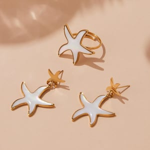 Elegant Shell Heart Stainless Steel Gold Color Women's Jewelry Sets h5 Picture3