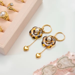 1 Pair Leopard Print Flower Acrylic Stainless Steel Women's Drop Earrings h5 Picture6