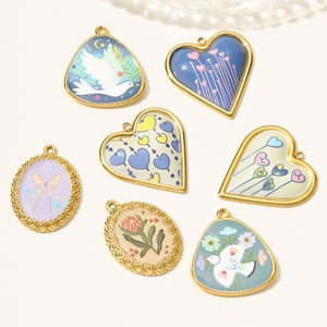 1 Piece Romantic Heart Stainless Steel Gold Color Women's Pendants h5 Picture4