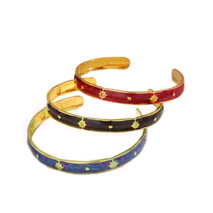 1 Piece Enamel Stainless Steel Gold Color Cuff Bracelet h5 Picture5