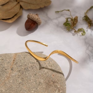 1 Piece Irregular Shape Stainless Steel Gold Color Cuff Bracelet h5 Picture4