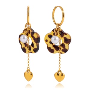 1 Pair Leopard Print Flower Acrylic Stainless Steel Women's Drop Earrings h5