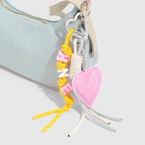 1 Stück süßer rosa Herz-Taschenanhänger h5 Bild3