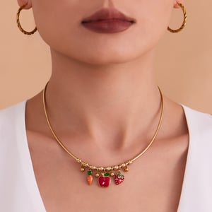 1 Piece Cute Fruit Stainless Steel Gold Color Women's Pendant Necklaces h5 Picture4