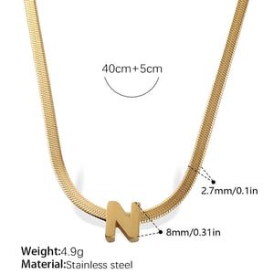 1 Piece Daily Letter Stainless Steel Gold Color Pendant Necklace h5