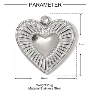 1 Piece Simple Heart Stainless Steel Women's Pendants h5 Picture2