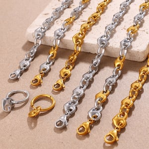 Heart Shape Stainless Steel Gold Color Jewelry Set h5 Picture2