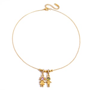 1 Piece Classic Children Stainless Steel Gold Color Zircon Women's Pendant Necklaces h5 Picture6