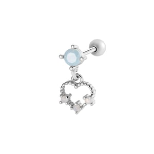 1 Stück Herz Kupfer Gold Farbe Zirkon Piercing Ohrring h5
