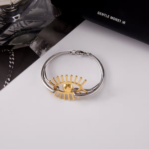 1 Piece Classic Devil's Eye Mixed Gold&Silver Colors Stainless Steel Women's Bangles h5 Picture5
