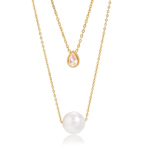 1 Piece Elegant Bead Stainless Steel Gold Color Women's Pendant Necklaces h5