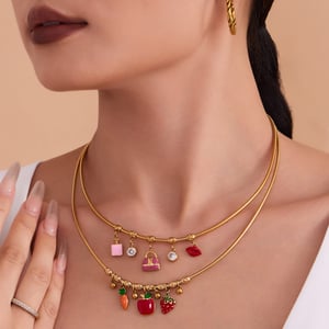 1 Piece Cute Fruit Stainless Steel Gold Color Women's Pendant Necklaces h5 Picture3