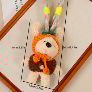 1 Piece Cute Plush Bear Doll with Colorful Ropes Women's Bag Charms h5 Picture5