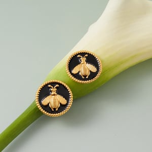 1 Pair Gorgeous Bee Pattern Stainless Steel Gold Color Women's Stud Earrings h5 Picture4