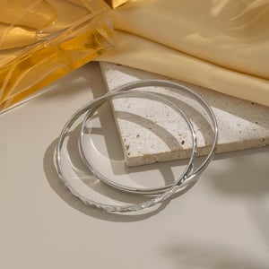 1 Piece Solid Color Circle Stainless Steel Bangle h5 Picture4
