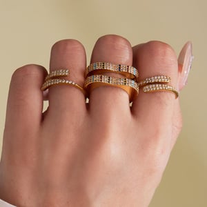 1 Piece Colorful Heart Stainless Steel Gold Color Zircon Women's Gemstone Rings h5 Picture5