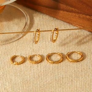 1 Set Circle Stainless Steel Gold Color Hoop Earrings h5 Picture4
