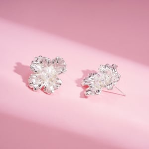 1 Pair Festive Series Flower Copper Stud Earrings h5 Picture2