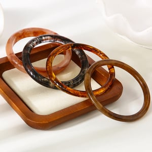 1 Piece Classic Retro Circle Gradient Color Resin Women's Bangles h5 Picture4