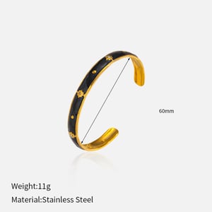 1 Piece Enamel Stainless Steel Gold Color Cuff Bracelet h5